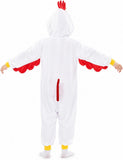 Kids Chicken Costume for Girls & Boys - 3D Hooded Rooster Jumpsuit Costume for Halloween Party