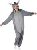 Adult Donkey Onesie Costume - 3D Hooded Animal One-Piece Pajama for Halloween Men Women