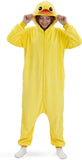 Adult Yellow Duck Onesie Costume - 3D Hooded Animal One-Piece Pajama for Halloween Men Women