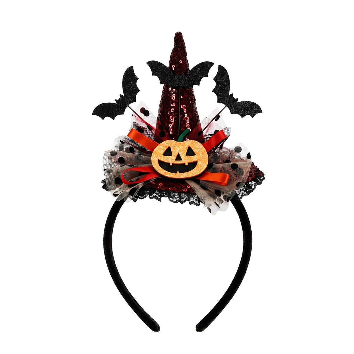Witch Hat Headband for Women, Halloween Costume Accessory