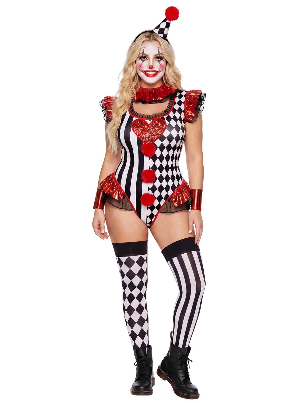 4 PCS Clown Costume for Women