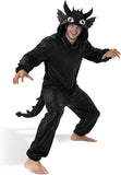 Adult Night Dragon Onesie Costume - 3D Hooded Animal One-Piece Pajama for Halloween Men Women