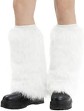 Women’s Furry Leg Warmers, Long Plush Boot Cuffs for Winter, Faux Fur Leg Covers