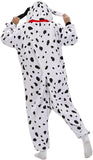 Adult Dalmatian Onesie Costume - 3D Hooded Animal One-Piece Pajama for Halloween Men Women