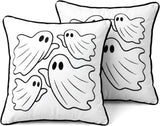 Halloween Pillow Covers 18x18 Set of 2, White Ghost Cases