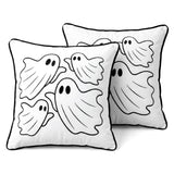 Halloween Pillow Covers 18x18 Set of 2, White Ghost Cases