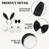 Black Bunny Ears Costume Accessories Set for Women