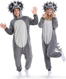 Adult Dinosaur Onesie Costume - 3D Hooded Animal One-Piece Pajama for Halloween Men Women