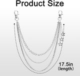 Hip Hop Chain Belt for Men Women, Triple Layer Pants Chain