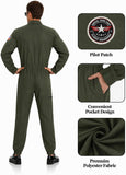Mens Halloween Fligter Jet Pilot Cosutme Jumpsuit for Adults