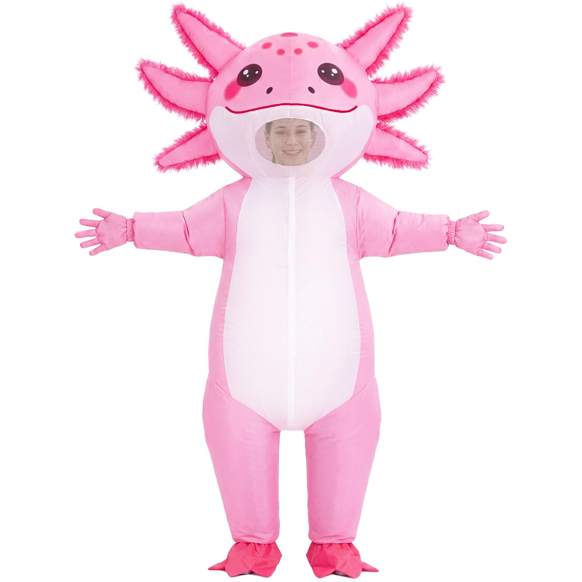 Inflatable Axolotl Costume for Adults Funny Blow Up Party Suit