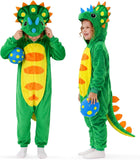 Kids Dinosaur Costume for Girls & Boys - 3D Hooded Animal Jumpsuit Costume for Halloween Party