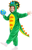 Kids Dinosaur Costume for Girls & Boys - 3D Hooded Animal Jumpsuit Costume for Halloween Party