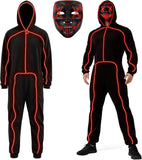 Adult Light-Up Stick Figure Halloween Costume with Mask for Halloween