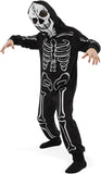 Kids Skeleton Costume for Girls & Boys - 3D Hooded Animal Jumpsuit Costume for Halloween Party