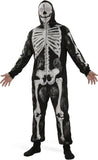 Adult Men’s Skeleton Jumpsuit Costume, Halloween Bones One-Piece Pajamas for Cosplay Party