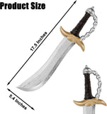 2PCS Plastic Pirate Sword, Curved Cutlass Costume Prop