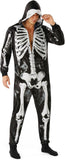 Adult Skeleton Onesie Costume, Hooded Halloween Jumpsuit