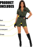 4PCS Women's Halloween Military Pilot Costume
