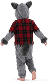 Toddler Werewolf Costume for Girls & Boys - 3D Hooded Animal Jumpsuit for Halloween Party