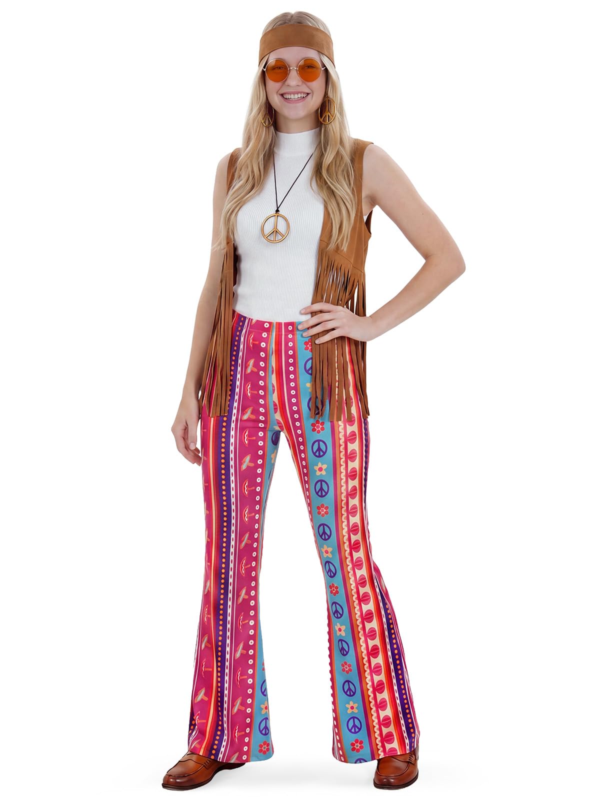 Hippie Outfits for Women, 60s 70s costumes for Halloween Party