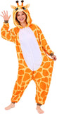 Adult Giraffe Onesie Costume - 3D Hooded Animal One-Piece Pajama for Halloween Men Women