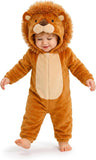 Toddler Cute Lion Costume for Girls & Boys - 3D Hooded Animal Jumpsuit for Halloween Party