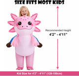Inflatable Axolotl Costume Kids, Funny Ride-on Blow Up Outfit
