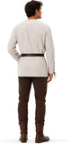 Men's Medieval Vintage Pirate Viking Shirt Lace Up Long Sleeve with Belt Renaissance Costume for Halloween