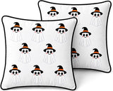 Halloween Pillow Covers 18x18 Set of 2, Mini Ghost Cases