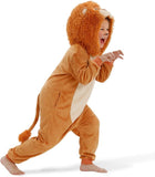 Kids Lion Costume for Girls & Boys - 3D Hooded Animal Jumpsuit for Halloween Party