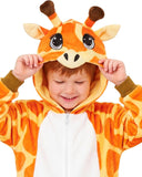 Kids Giraffe Costume for Girls & Boys - 3D Hooded Animal Jumpsuit Costume for Halloween Party