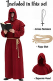 Men's Medieval Hooded Priest Costume - Friar Monk Robe for Renaissance Cosplay Halloween