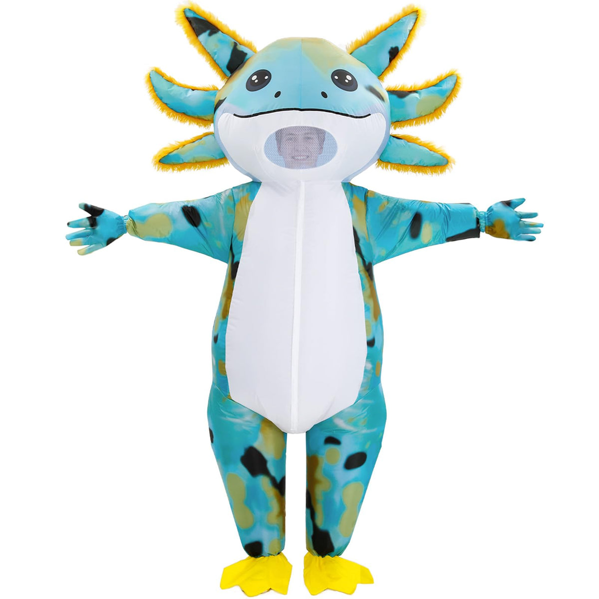 Inflatable Axolotl Costume for Adults Funny Blow Up Party Suit