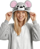 Adult Mouse Onesie Costume - 3D Hooded Animal One-Piece Pajama for Halloween Men Women