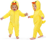 Toddler Yellow Duck Costume for Girls & Boys - 3D Hooded Animal Jumpsuit for Halloween Party