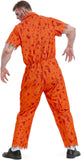 Adult Orange Zombie Prisoner Costume for Men Women Radiation Inmate Jumpsuit for Halloween Horror Cosplay Party