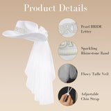 Cowgirl Cowboy Hat White Wedding Veil Hat for Halloween