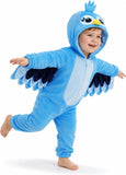Toddler Blue Bird Costume for Girls & Boys - 3D Hooded Animal Jumpsuit for Halloween Party
