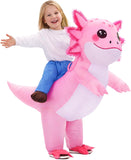 Inflatable Axolotl Costume Kids, Funny Ride-on Blow Up Outfit