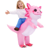 Inflatable Axolotl Costume Kids, Funny Ride-on Blow Up Outfit