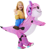 Inflatable Axolotl Costume for Kids – Funny Blow Up Ride on Costumes for Halloween & Cosplay Parties