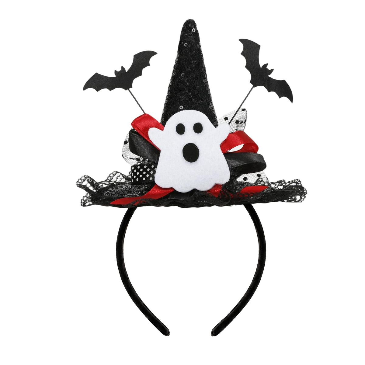 Witch Hat Headband for Women, Halloween Costume Accessory