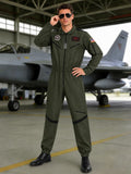 Mens Halloween Fligter Jet Pilot Cosutme Jumpsuit for Adults