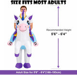 Inflatable Unicorn Costume for Adults, Funny Ride-on Blow Up