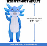 Inflatable Axolotl Costume for Adults Funny Blow Up Party Suit