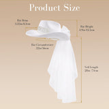 Cowgirl Cowboy Hat White Wedding Veil Hat for Halloween
