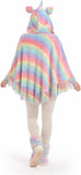 Unicorn Poncho for Adults, Rainbow Hooded Cape Women | Luminous fringe wearable blanket cloak for women one size halloween costume adult