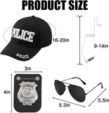 Police Costume Accessories for Adults, 4-Piece Dress-Up Set