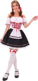 3 PCS Oktoberfest Dirndl Dress for Women, Red Gingham Bavarian Beer Girl Costume Halloween Costume